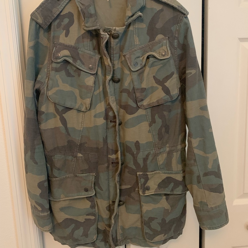 Free people camo utility jacket